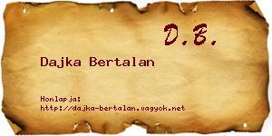Dajka Bertalan névjegykártya