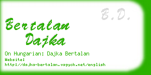 bertalan dajka business card